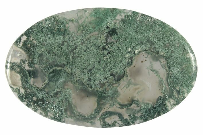 Polished Moss Agate Oval Cabochon - Indonesia #228491